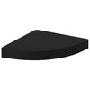 vidaXL &Eacute;tag&egrave;res d'angle flottantes 4 pcs noir 25x25x3,8 cm MDF