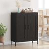vidaXL Buffet Ch&ecirc;ne noir 69,5 x 34 x 90 cm Bois d'ing&eacute;nierie et fer