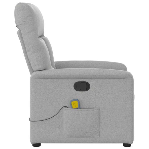 vidaXL Fauteuil de massage inclinable gris nuage tissu