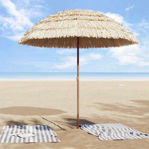 vidaXL Parasol de plage Naturel 255 x 255 x 255 cm Polyester et Acier