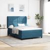 vidaXL Lit &agrave; ressorts avec matelas Bleu fonc&eacute; 200 x 160 cm Polyester