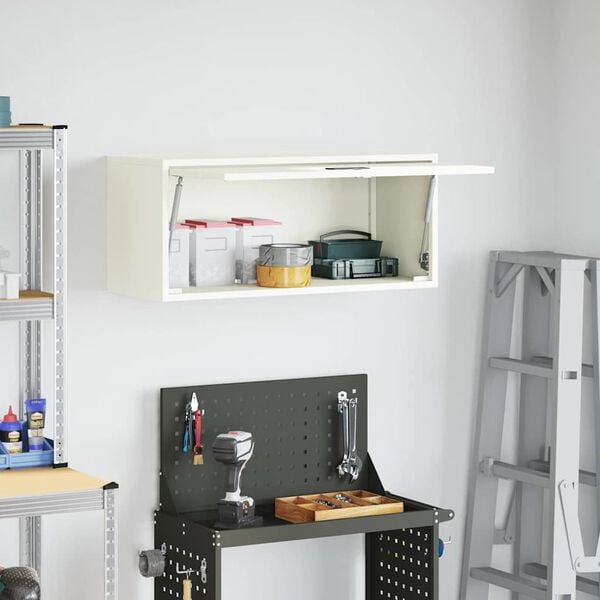 vidaXL Armoire murale pour garage Blanc 80 x 33 x 35 cm