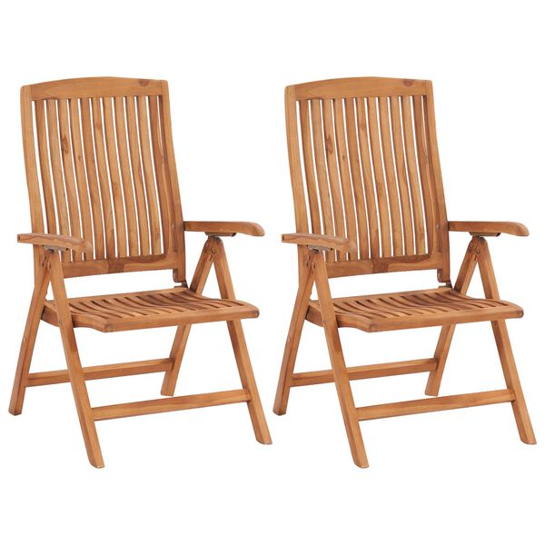 vidaXL Chaises de jardin lot de 2 et coussins bleu royal Bois de teck