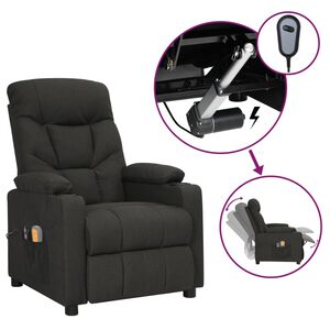 vidaXL Fauteuil &eacute;lectrique de massage Noir Tissu
