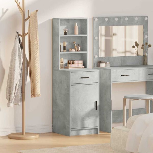 vidaXL Haut Armoire Gris b&eacute;ton 40 x 40,5 x 135 cm Bois d'ing&eacute;nierie