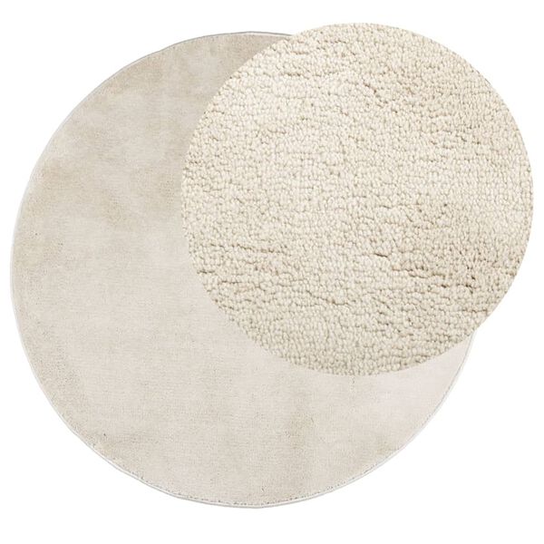 vidaXL Tapis OVIEDO &agrave; poils courts beige &Oslash; 200 cm