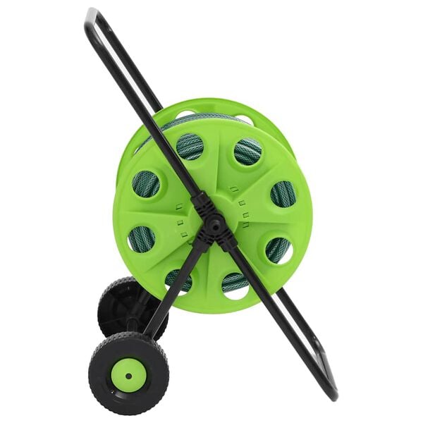 vidaXL Chariot enrouleur vert et jeu de raccords de tuyaux 1,27cm 50 m