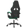 vidaXL Chaise de jeu pivotante et repose-pied Noir et vert Similicuir
