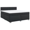 vidaXL Sommier &agrave; lattes de lit avec matelas Noir 180x200 cm Similicuir