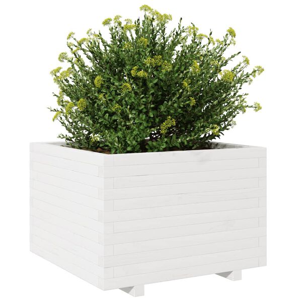vidaXL Jardini&egrave;re blanc 70x70x49,5 cm bois de pin massif