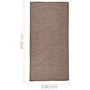 vidaXL Tapis à tissage plat d'extérieur 100x200 cm Marron