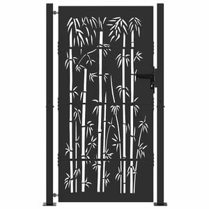 vidaXL Porte de Jardin Noir 110 x 180 cm Acier enduit de poudre