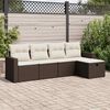 vidaXL Salon de jardin avec coussins 5 pcs marron r&eacute;sine tress&eacute;e
