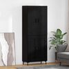 vidaXL Haut Armoire Ch&ecirc;ne noir 69,5 x 34 x 180 cm Bois d'ing&eacute;nierie