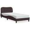 vidaXL Cadre de lit avec LED sans matelas Hvar marron fonc&eacute; 90x200 cm tissu