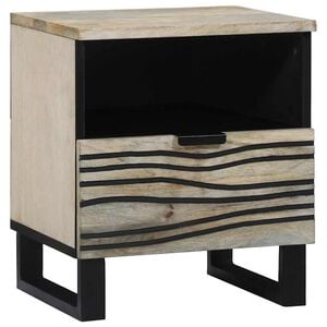 vidaXL Cabinet de chevet avec tiroir Blanc et Noir 40 x 33 x 46 cm