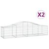 vidaXL Paniers &agrave; gabions arqu&eacute;s 2 pcs 200x50x40/60 cm fer galvanis&eacute;