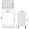 vidaXL Meuble de four "Riga" Blanc brillant 60 x 46 x 81,5 cm Bois d'ingénierie