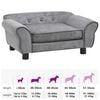 vidaXL Canapé pour chien Gris 72x45x30 cm Peluche