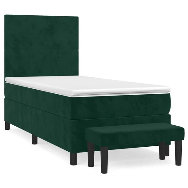 vidaXL Sommier &agrave; lattes de lit avec matelas Vert fonc&eacute; 100x200 cm