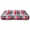 vidaXL Coussin de palette motif &agrave; carreaux rouge 50x50x12 cm tissu