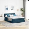 vidaXL Cadre de lit ottoman avec matelas bleu fonc&eacute; 140x200 cm velours