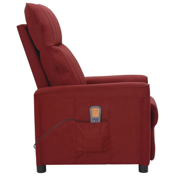 vidaXL Fauteuil de massage Rouge bordeaux Tissu