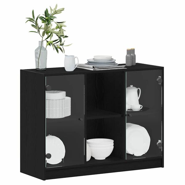 vidaXL Buffet Ch&ecirc;ne noir 100 x 37 x 75.5 cm