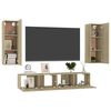 vidaXL Ensemble de meubles TV 4 pcs Ch&ecirc;ne sonoma Bois d'ing&eacute;nierie