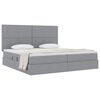 vidaXL Lit avec rangement et matelas Gris clair 200 x 200 cm Polyester