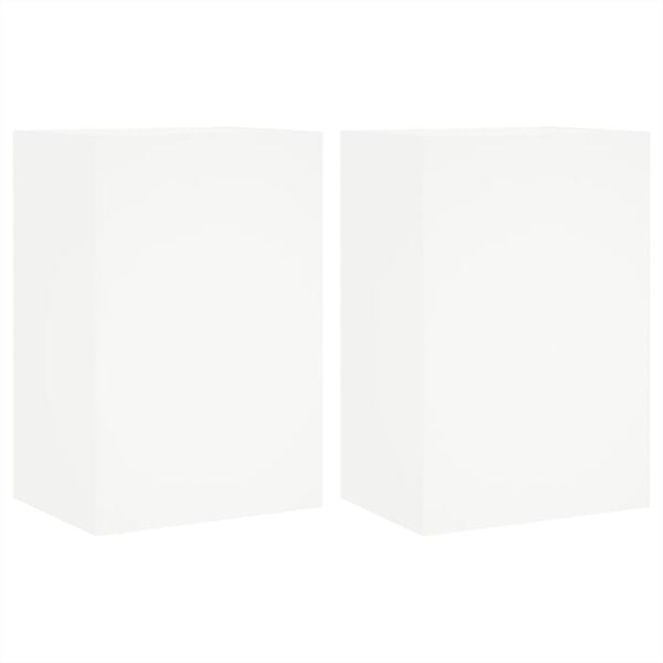 vidaXL Meubles TV muraux 2 pcs blanc 40,5x30x60 cm bois d'ingénierie