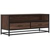 vidaXL Meuble TV ch&ecirc;ne marron 100x34,5x40cm bois d'ing&eacute;nierie et m&eacute;tal