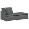 vidaXL Canap&eacute; modulaire et repose-pieds et coussins tissu gris fonc&eacute;