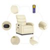 vidaXL Fauteuil inclinable de massage Cr&egrave;me Similicuir