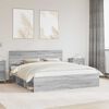 vidaXL Cadre de lit Gris Sonoma 180 x 200 cm Pin massif