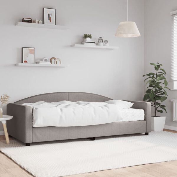 vidaXL Lit de jour avec matelas taupe 100x200 cm tissu