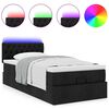 vidaXL Lit ottoman avec matelas noir 90x200 cm tissu