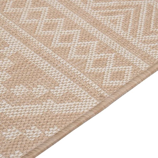 vidaXL Tapis à tissage plat d'extérieur 120x170 cm Rayures brunes