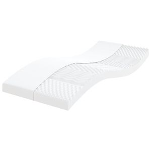 vidaXL Matelas en mousse blanc 100x200 cm 7 zones duret&eacute; 20 ILD