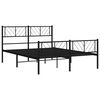 vidaXL Cadre de lit m&eacute;tal sans matelas avec pied de lit noir 120x200cm