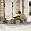 vidaXL Salon de jardin avec coussins 8 pcs beige r&eacute;sine tress&eacute;e