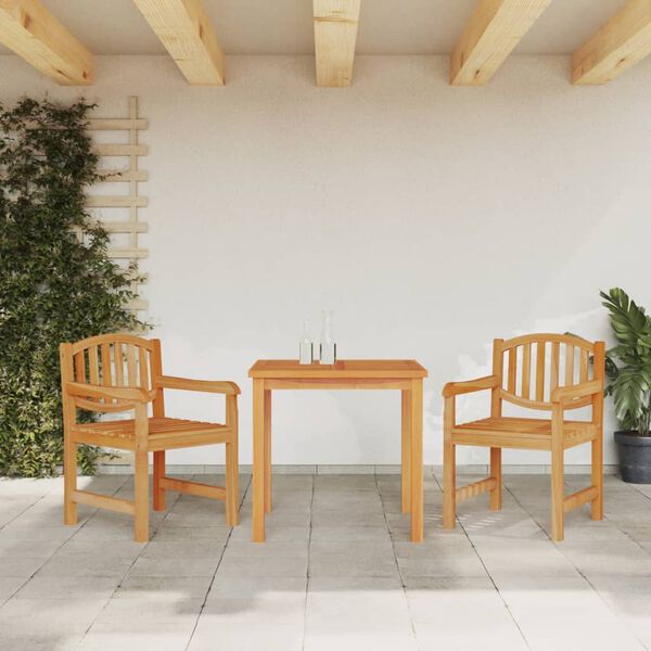 vidaXL Ensemble &agrave; manger de jardin 3 pcs Bois de teck massif