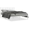 vidaXL Cadre de lit m&eacute;tal sans matelas et t&ecirc;te de lit blanc 140x200 cm