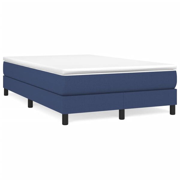 vidaXL Sommier &agrave; lattes de lit avec matelas bleu 120x190 cm tissu