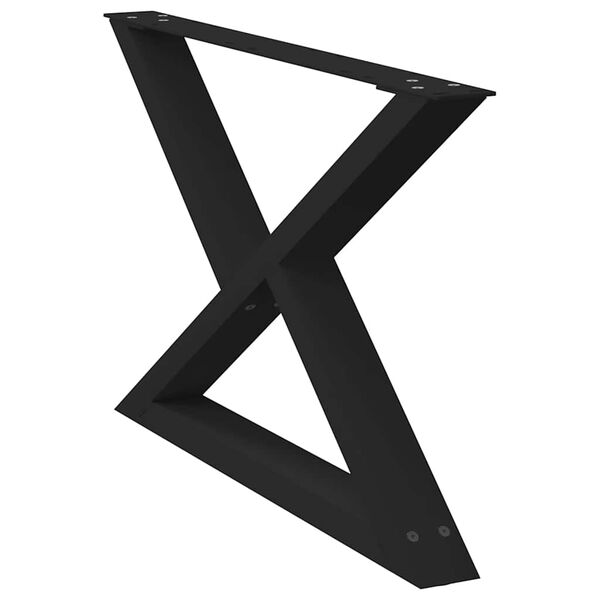 vidaXL Pieds de table basse 2 pi&egrave;ces Noir 70 x (42-43,3) cm Acier