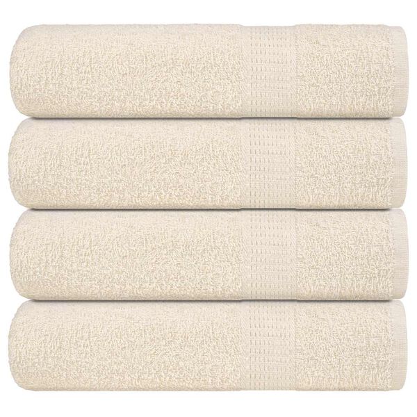 vidaXL Serviettes de douche FROGN 4 pcs crème 70x140 cm 360 g/m²