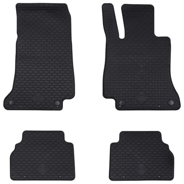 vidaXL Tapis de voiture 4 pcs Noir Caoutchouc