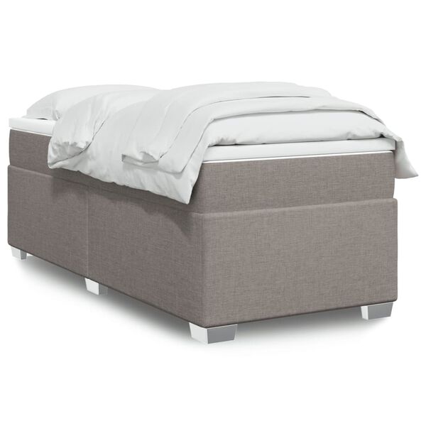 vidaXL Sommier &agrave; lattes de lit avec matelas Taupe 100x200 cm Tissu