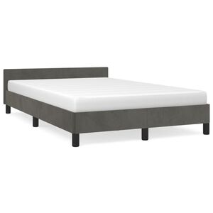 vidaXL Cadre de lit sans matelas gris fonc&eacute; 120x190 cm velours