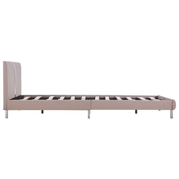 vidaXL Cadre de lit sans matelas cappuccino similicuir 140x200 cm